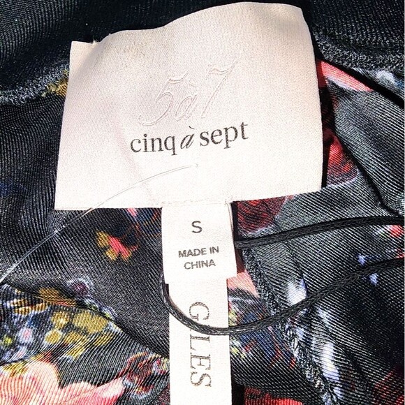 Cinq a Sept Giles Women's Graphite Multi Floral Polyester Jogger Pants Size S - Picture 9 of 12